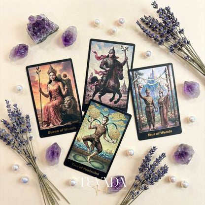 Journey Back In Time Tarot Deck vintage Thai culture Indie Tarot Cards with matte gold edges for spiritual guidance.