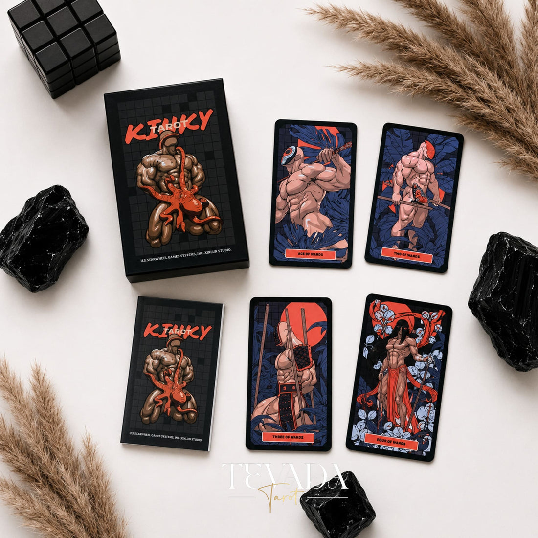 Kinky Tarot dark red-black Indie Tarot Deck for shadow work and self-truth