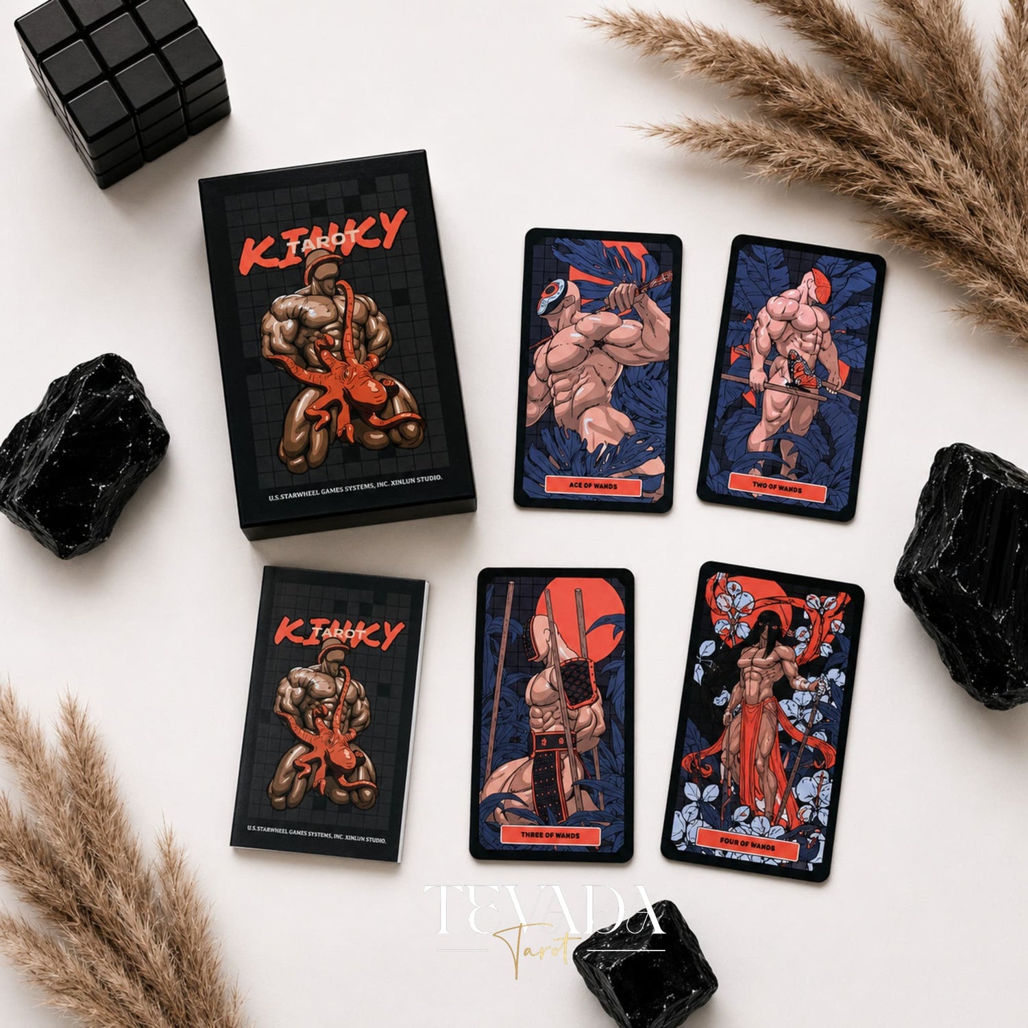 Kinky Tarot dark red-black Indie Tarot Deck for shadow work and self-truth
