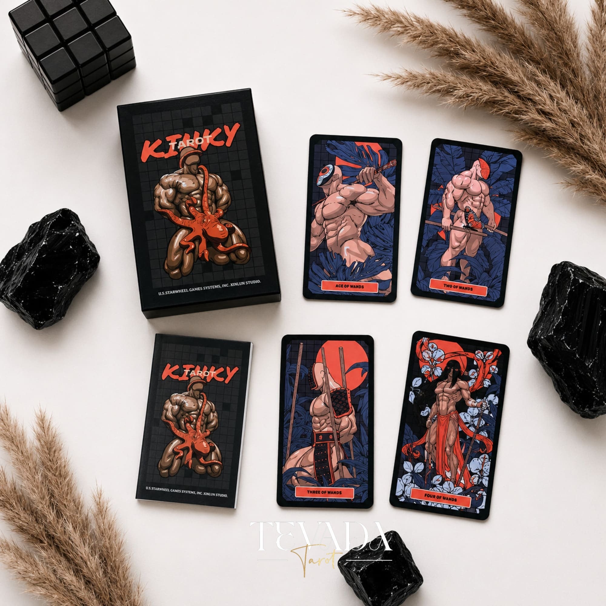 Kinky Tarot dark red-black Indie Tarot Deck for shadow work and self-truth