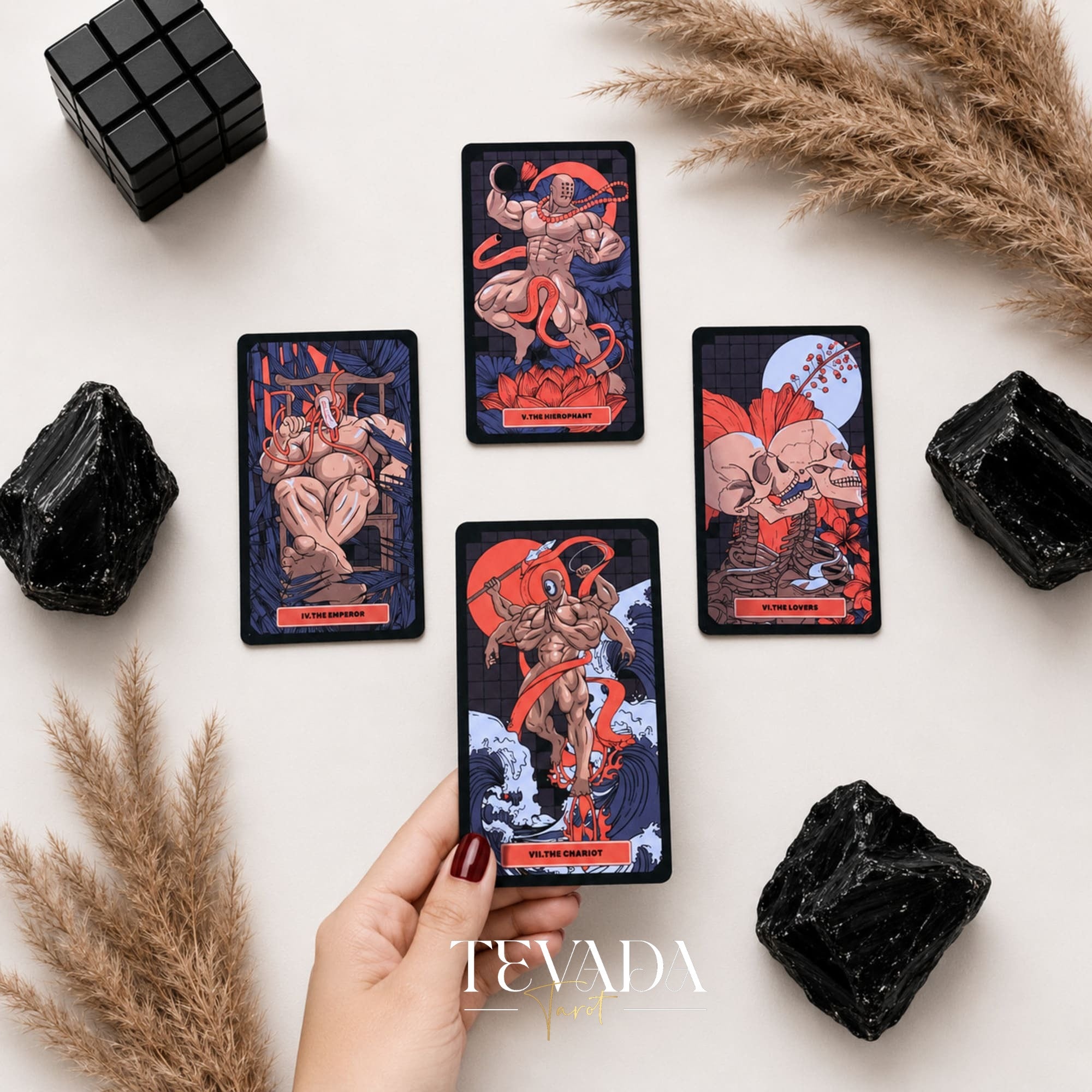 Kinky Tarot dark red-black Indie Tarot Deck for shadow work and self-truth