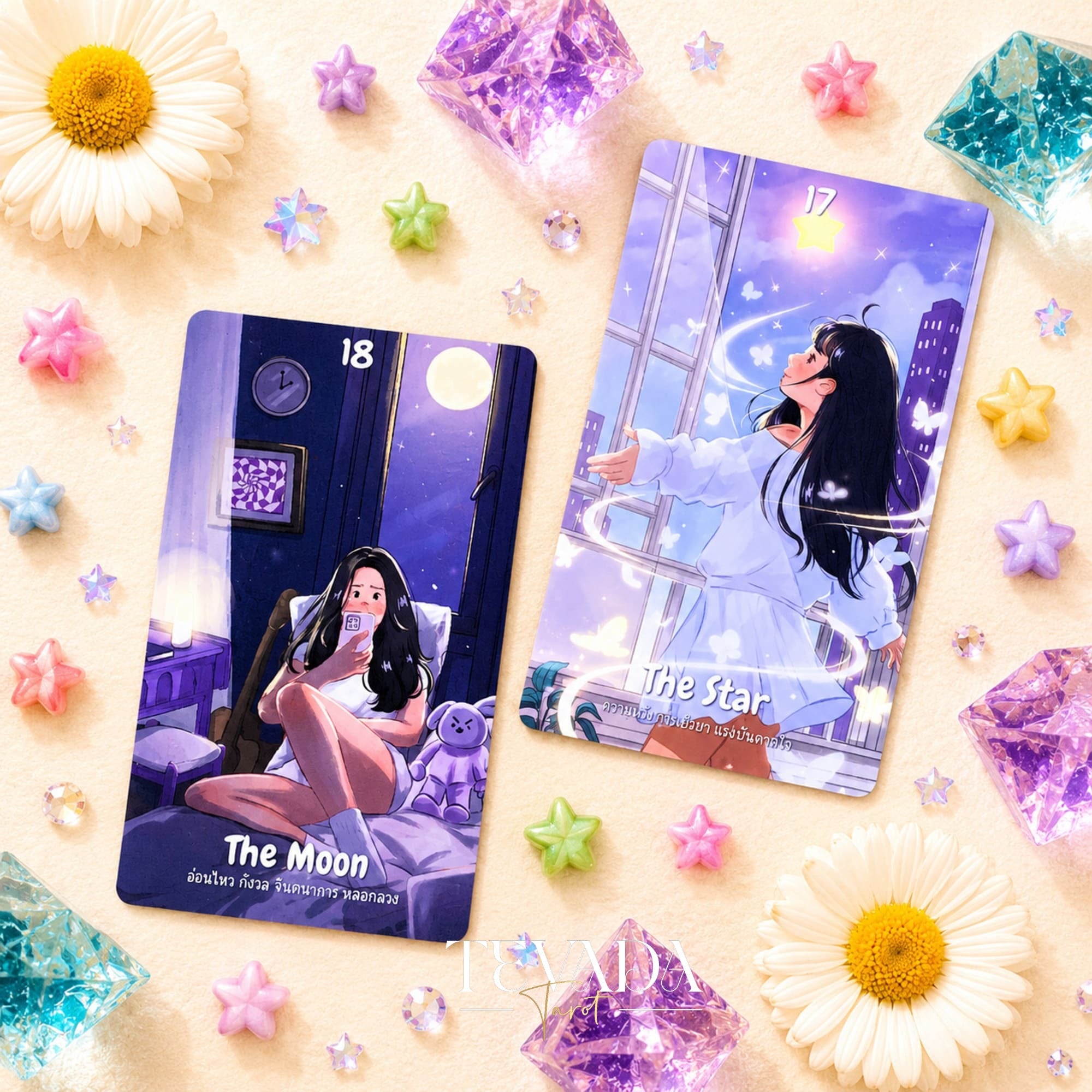 Lala Soul Tarot Deck hand-drawn Thai Indie Tarot Deck for gentle daily reflection
