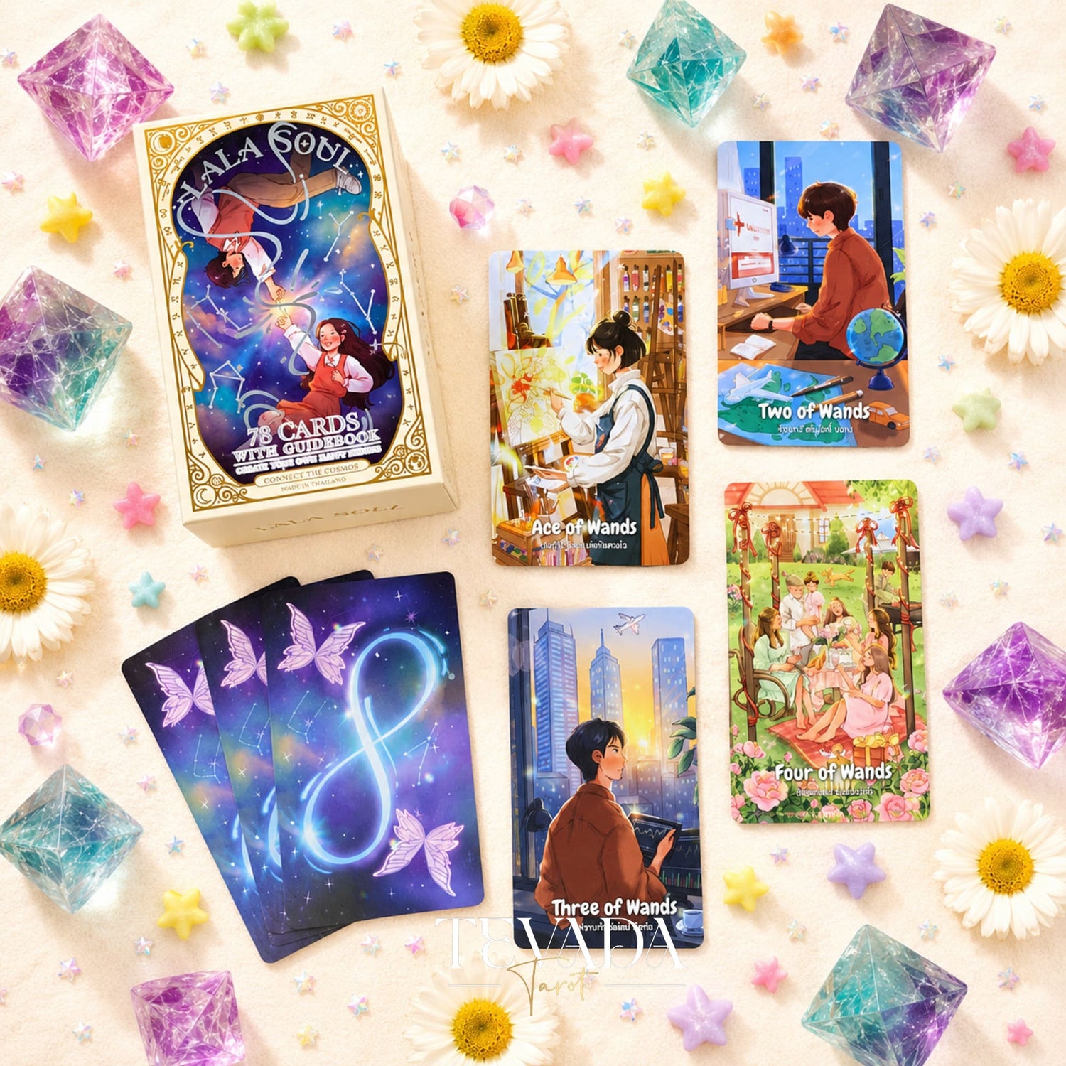 Lala Soul Tarot Deck hand-drawn Thai Indie Tarot Deck for gentle daily reflection