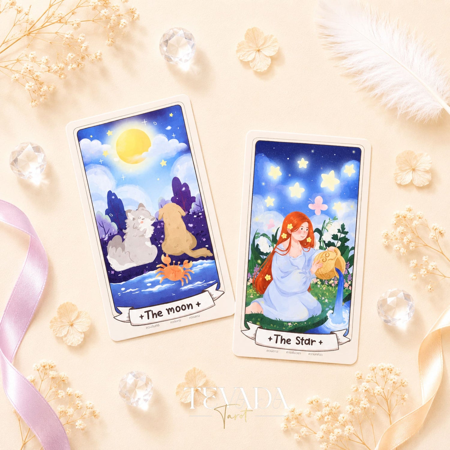 LaLunar Fortune Tarot Deck pastel Thai artist cards for gentle love readings