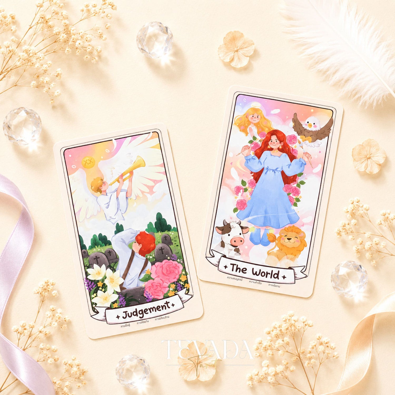 LaLunar Fortune Tarot Deck pastel Thai artist cards for gentle love readings