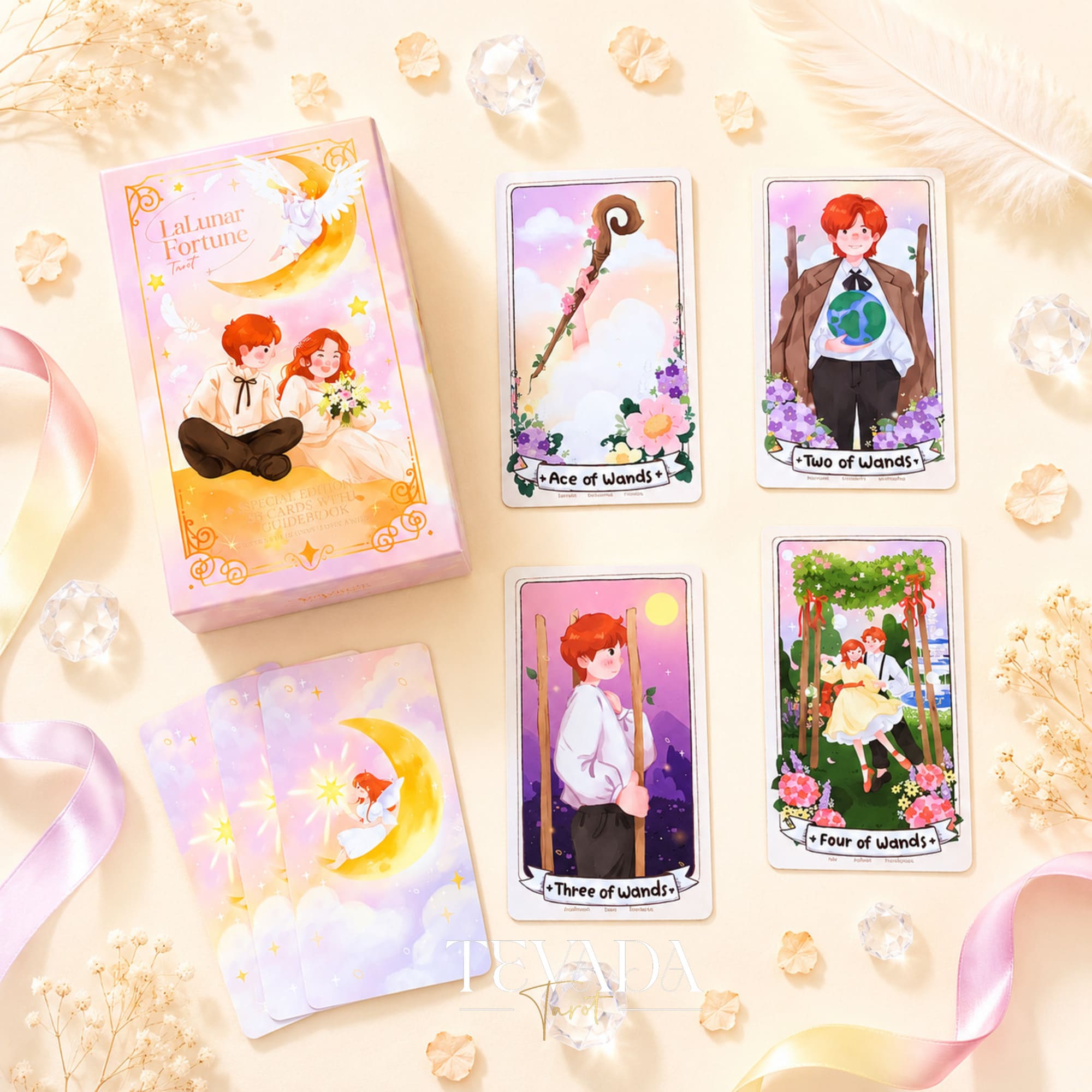 LaLunar Fortune Tarot Deck pastel Thai artist cards for gentle love readings
