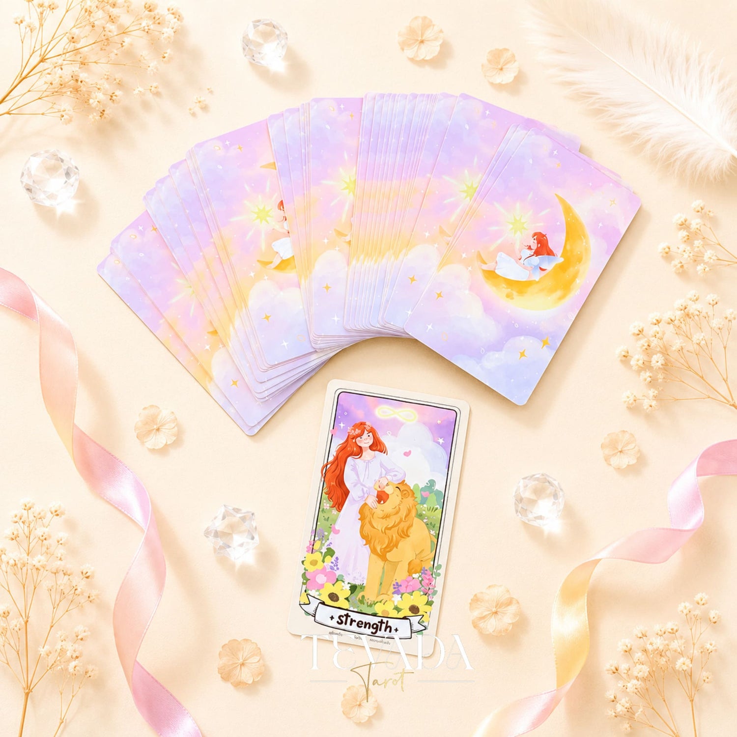 LaLunar Fortune Tarot Deck pastel Thai artist cards for gentle love readings