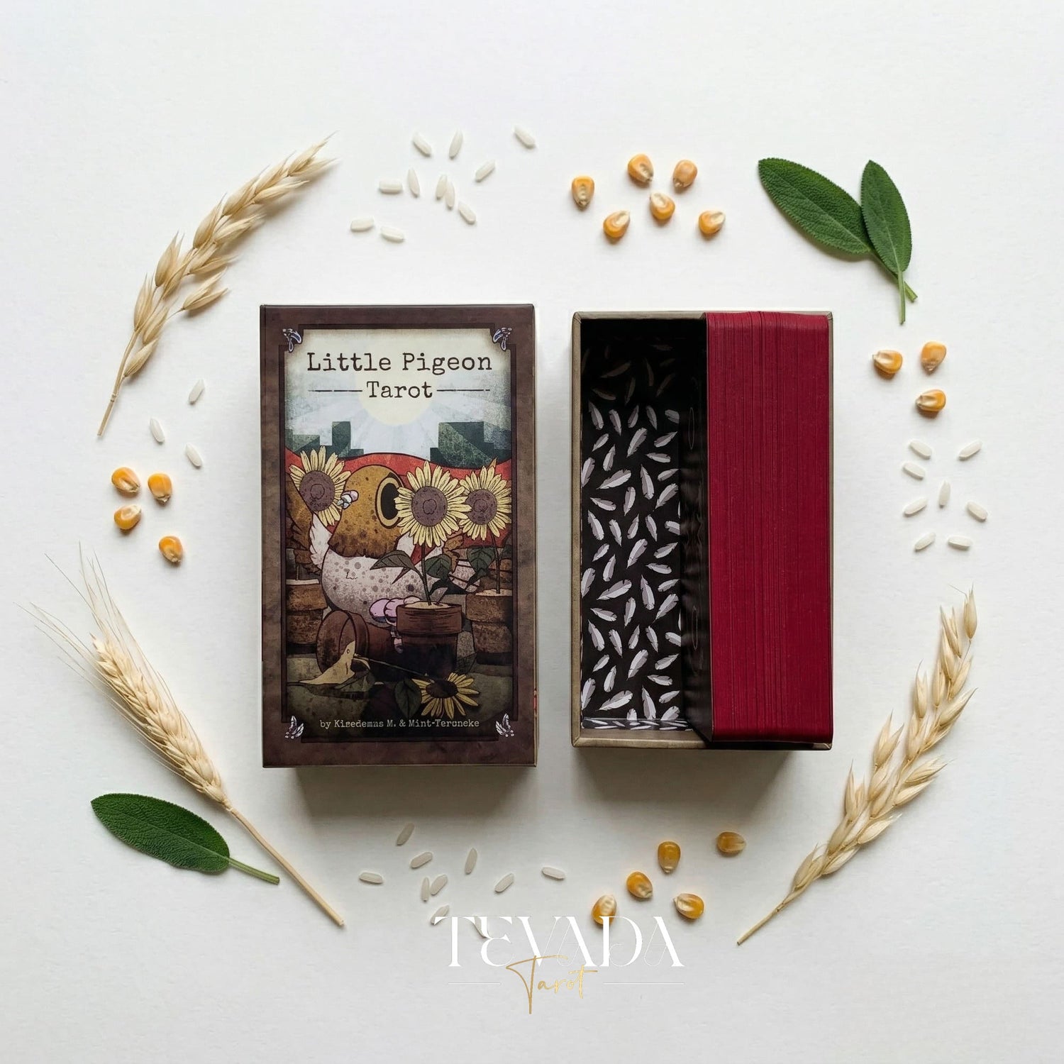 Little Pigeon Tarot whimsical animal Indie Tarot Deck for shadow work and quiet self-reflection.