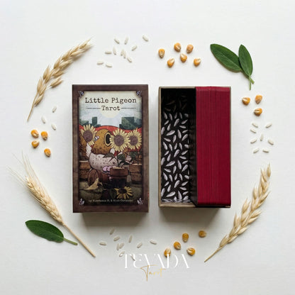 Little Pigeon Tarot whimsical animal Indie Tarot Deck for shadow work and quiet self-reflection.