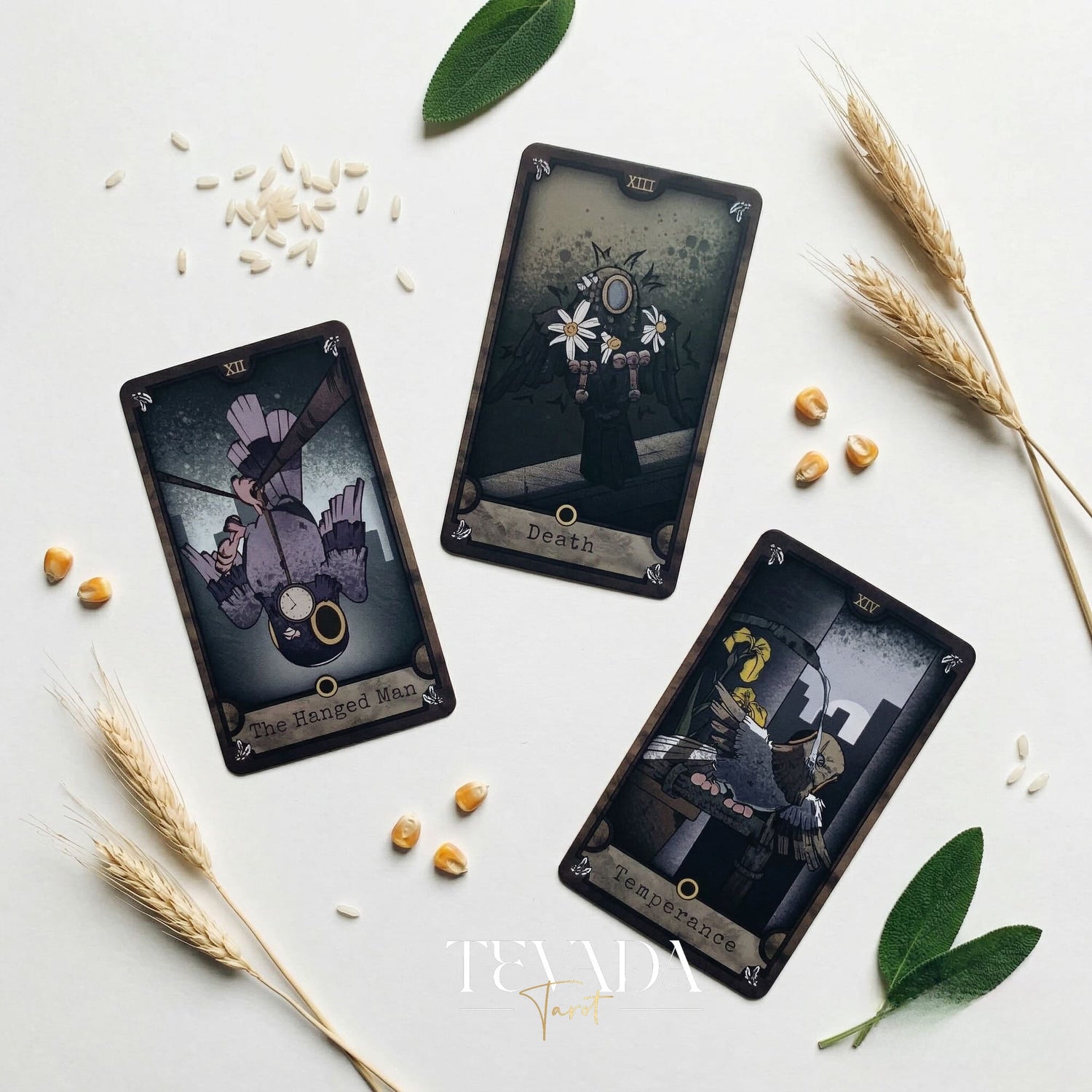 Little Pigeon Tarot whimsical animal Indie Tarot Deck for shadow work and quiet self-reflection.