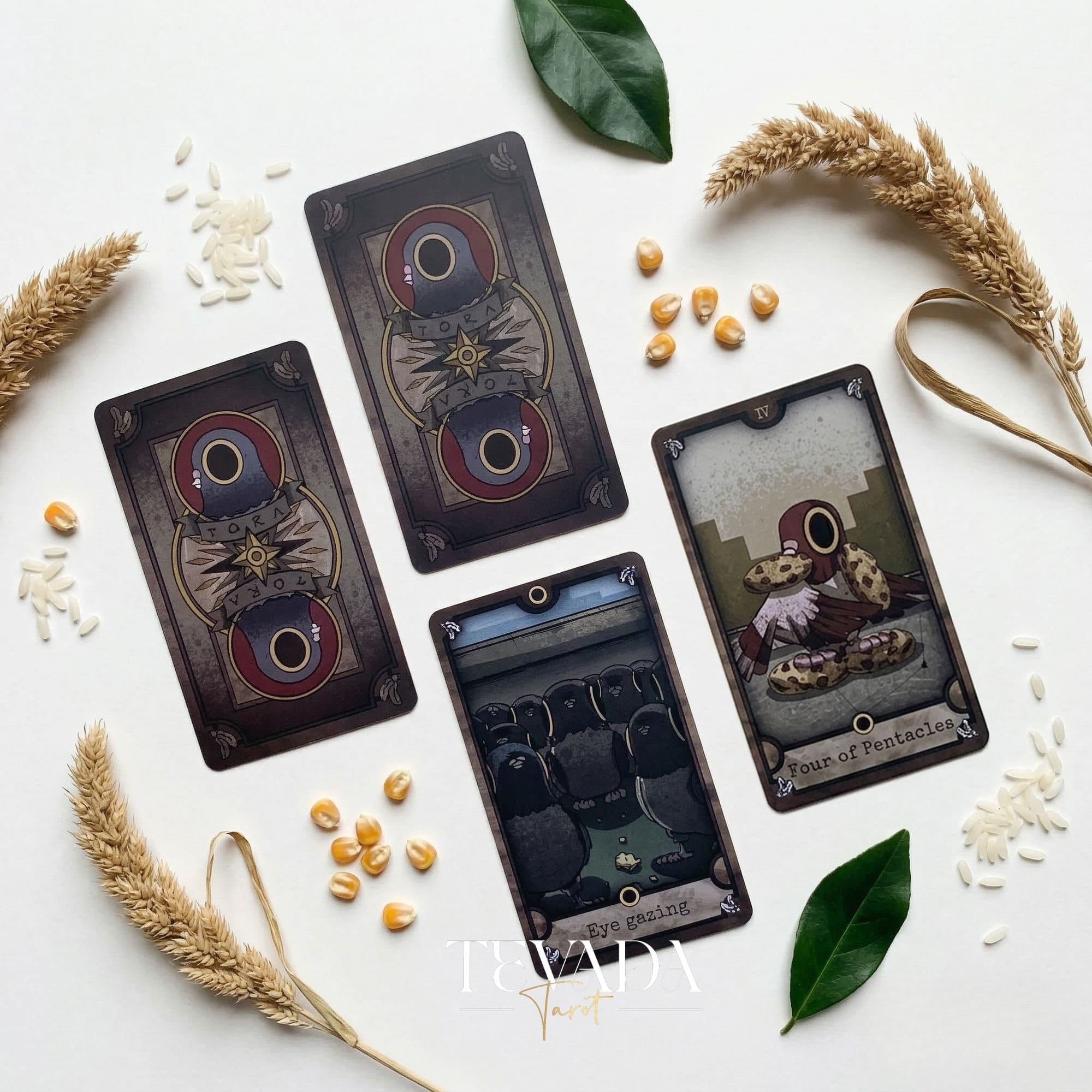 Little Pigeon Tarot whimsical animal Indie Tarot Deck for shadow work and quiet self-reflection.