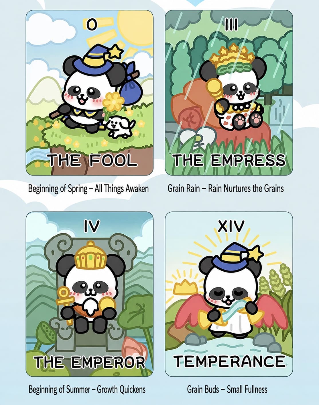 Magic Panda Tarot whimsical pocket-size card set for inner child healing and gentle daily reflection