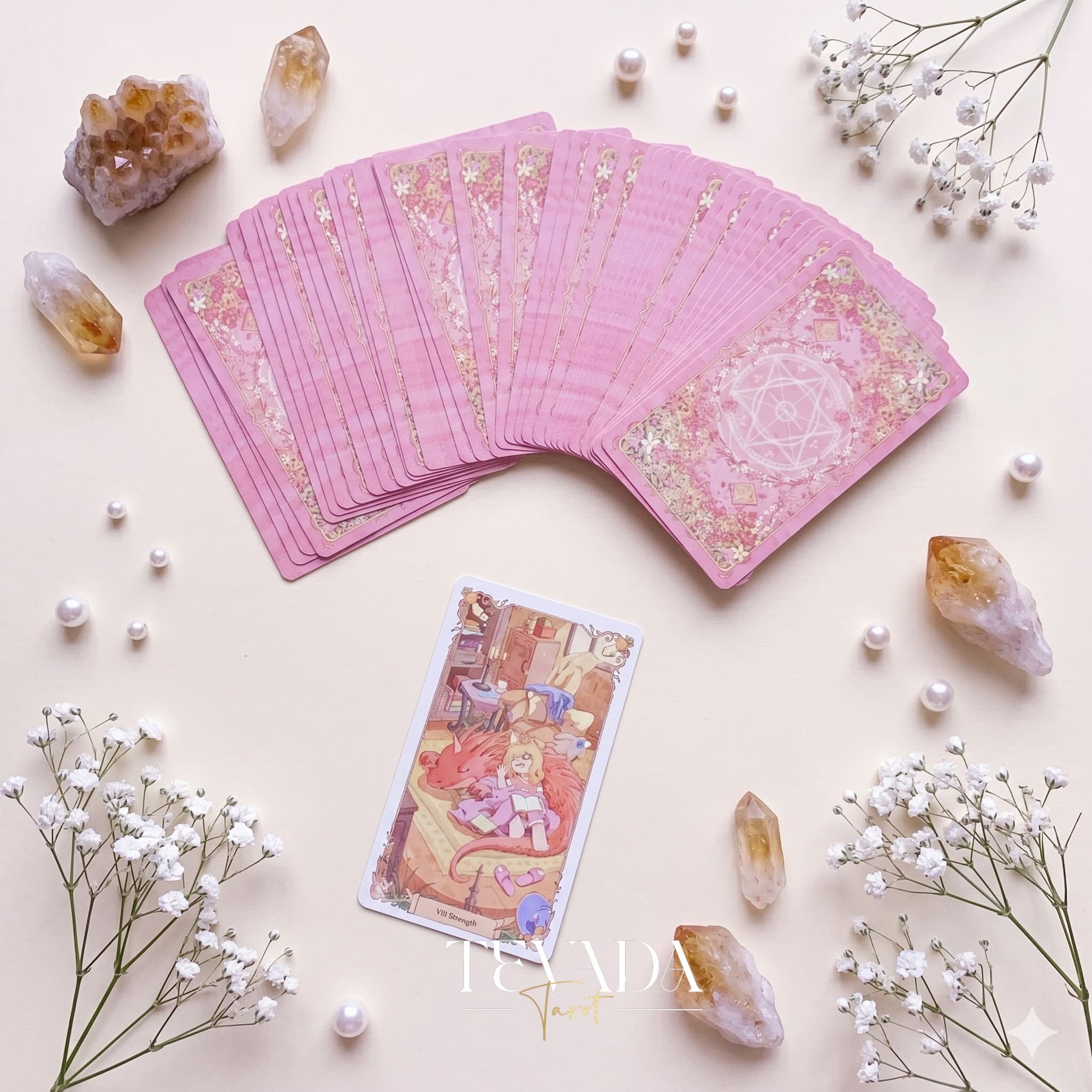 Magic Town Tarot DELUXE adorable pastel animal indie tarot deck for inner child healing and daily reflection.
