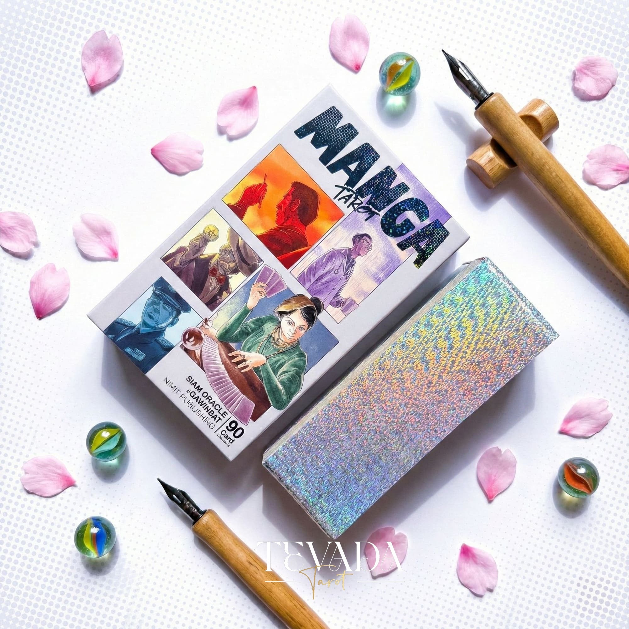 Manga Tarot Deck featuring funny Japanese comic style art for beginner friendly divination and healing.