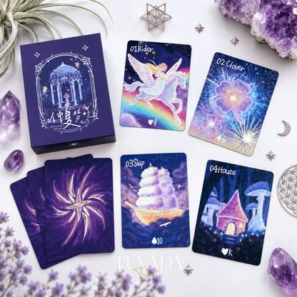Mid-summer Whispers Lenormand Classic Edition purple box oracle cards for gentle daily readings