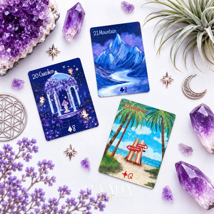 Mid-summer Whispers Lenormand Classic Edition purple box oracle cards for gentle daily readings