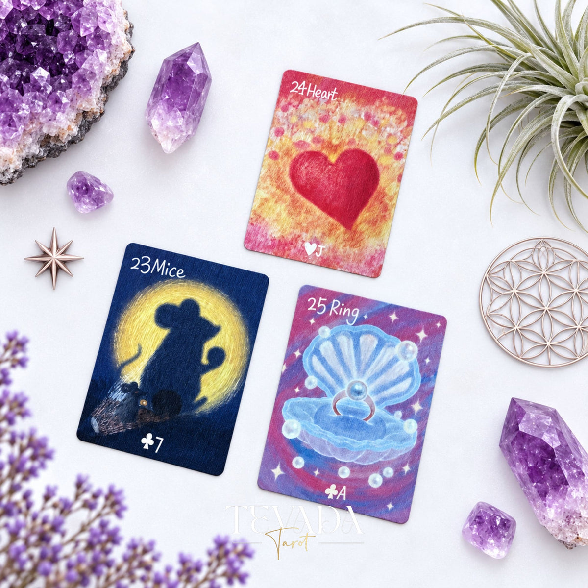 Mid-summer Whispers Lenormand Classic Edition purple box oracle cards for gentle daily readings