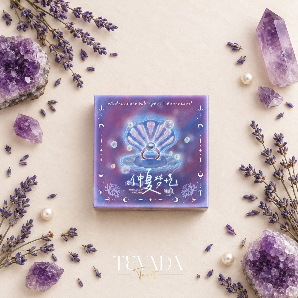 Mid-summer Whispers Lenormand Special Edition pink square box oracle cards for gentle daily readings