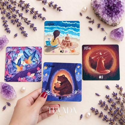 Mid-summer Whispers Lenormand Special Edition pink square box oracle cards for gentle daily readings