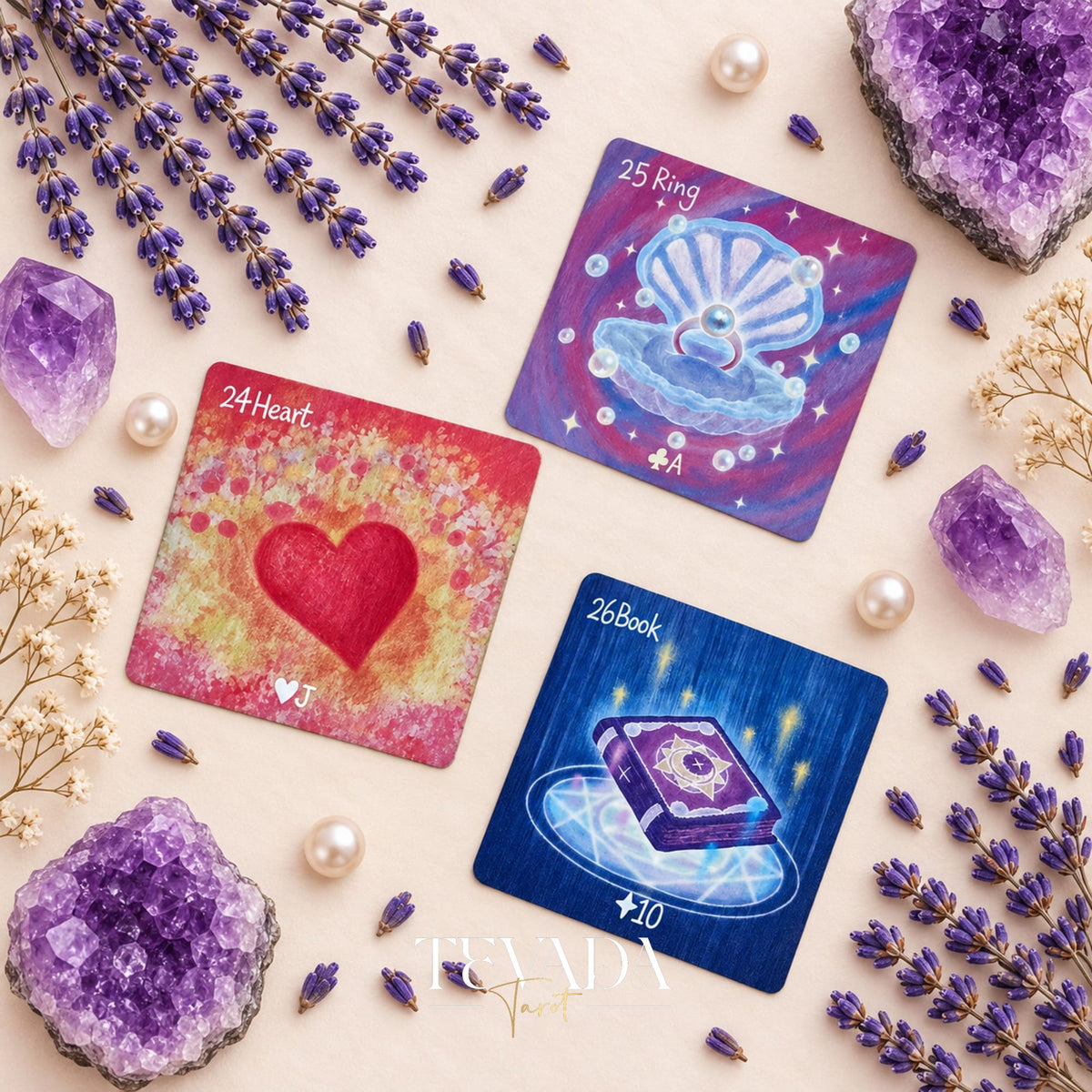 Mid-summer Whispers Lenormand Special Edition pink square box oracle cards for gentle daily readings