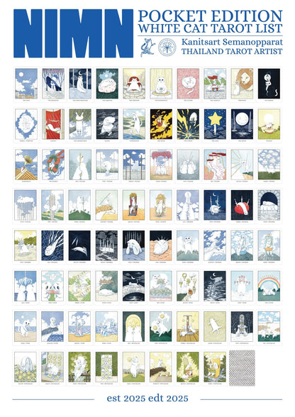 Nimn White Cat Tarot Pocket gentle feline tarot cards for portable daily readings and inner child healing