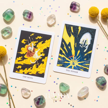 Nimn White Cat Tarot Pocket gentle feline tarot cards for portable daily readings and inner child healing
