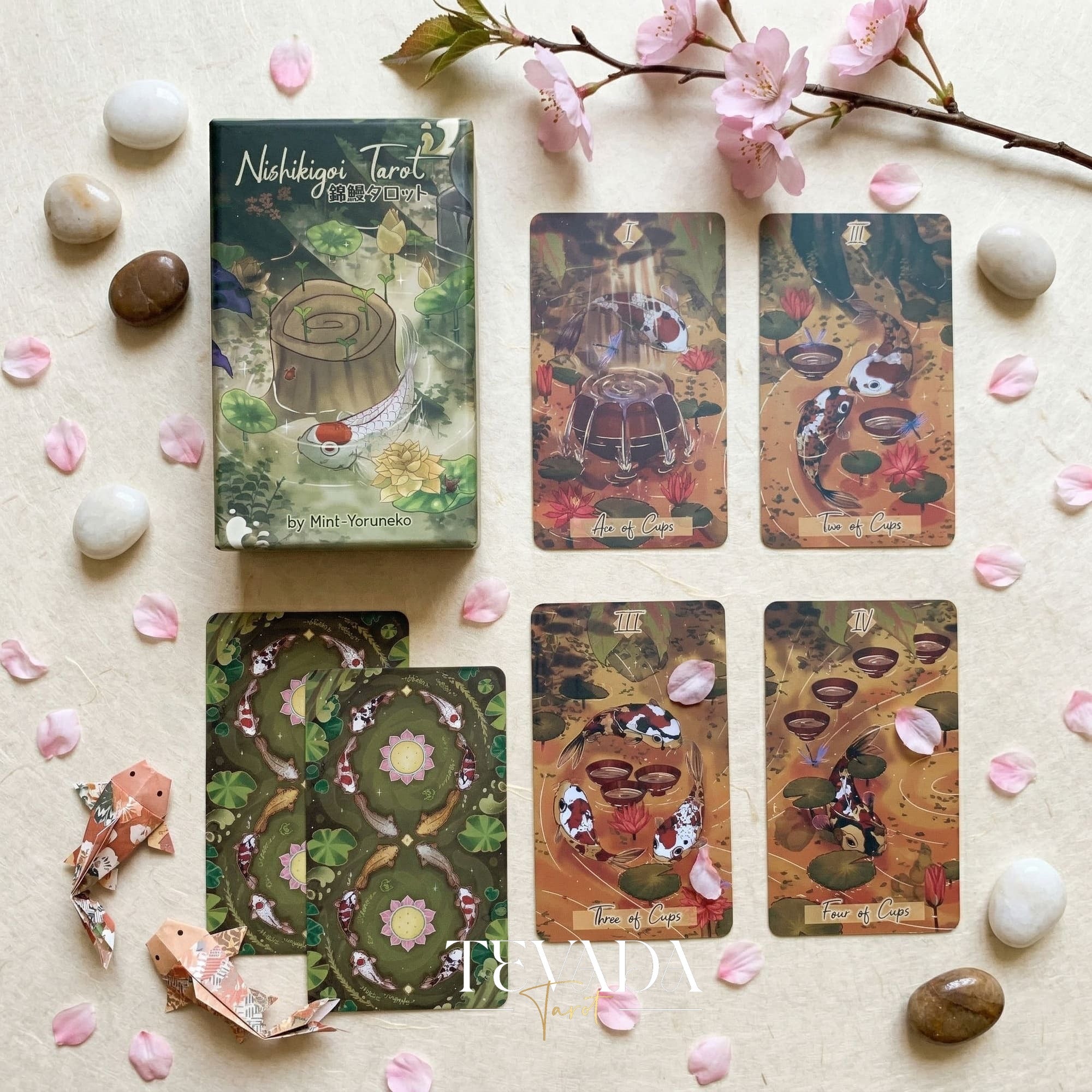 Nishikigoi Tarot caprichoso japonés koi Indie Tarot Deck para el ritual diario y la autorreflexión profunda.