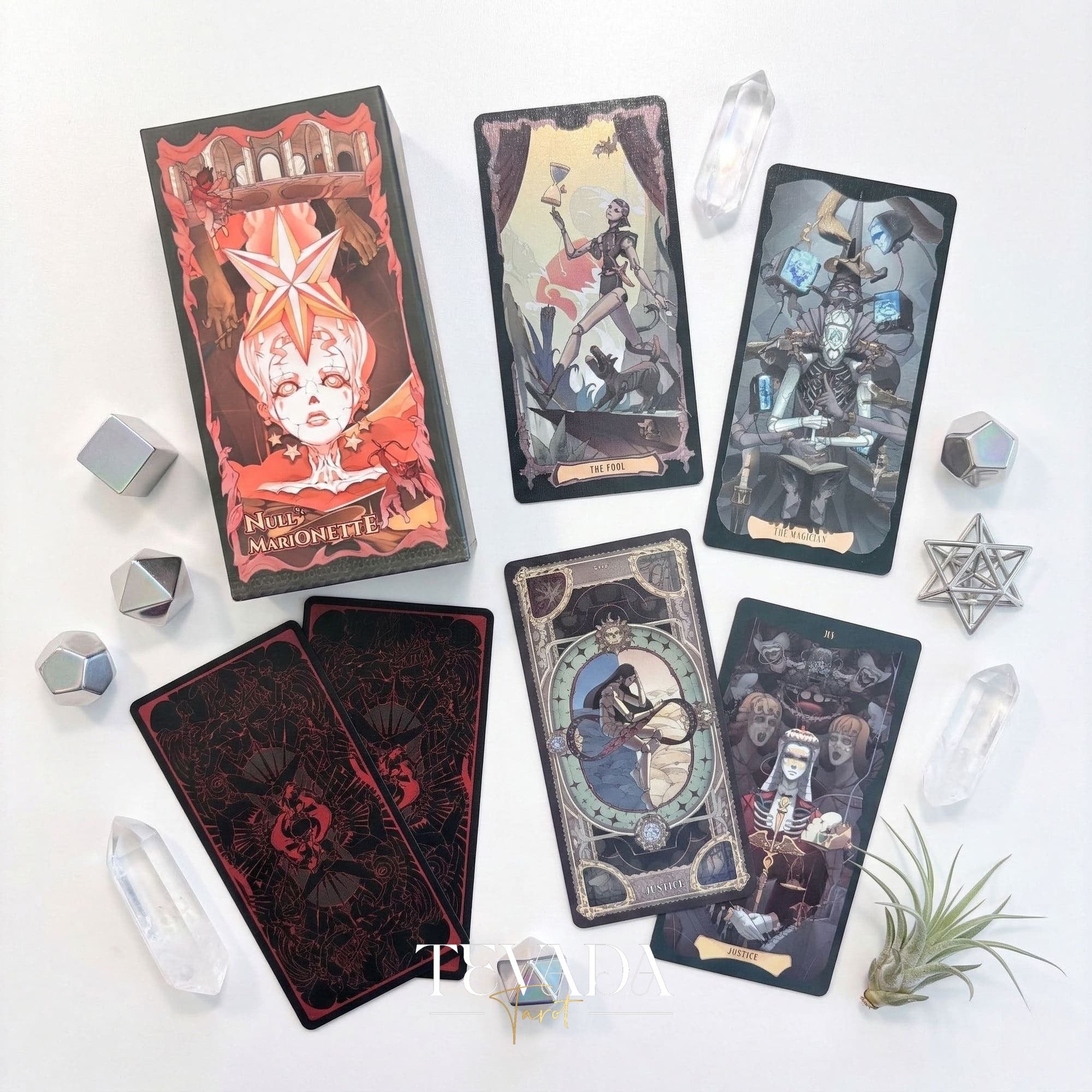 Null Marionette Tarot Deck DELUXE dark fantasy Indie Tarot cards for deep shadow work and healing.