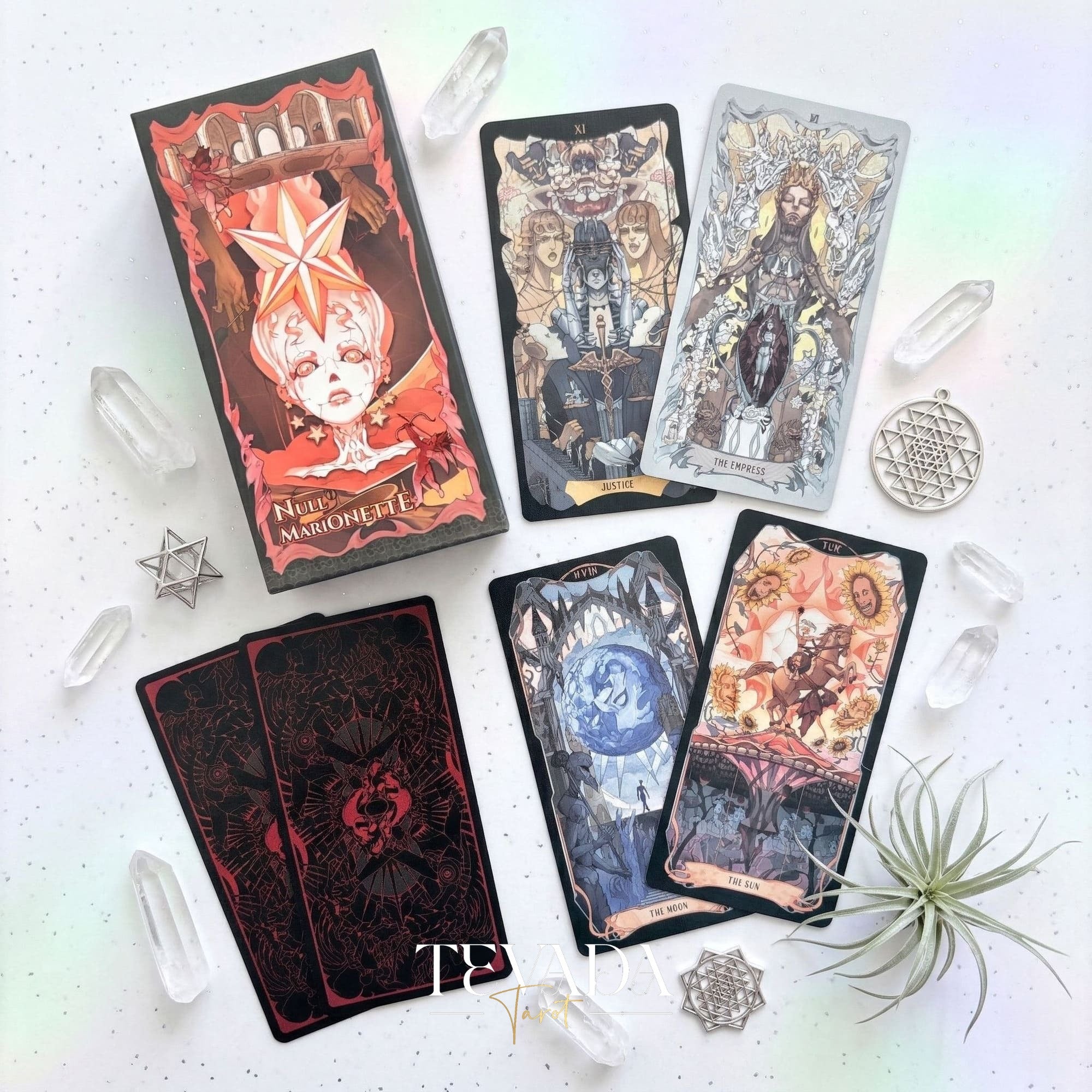 Null Marionette Tarot Deck DELUXE dark fantasy Indie Tarot cards for deep shadow work and healing.