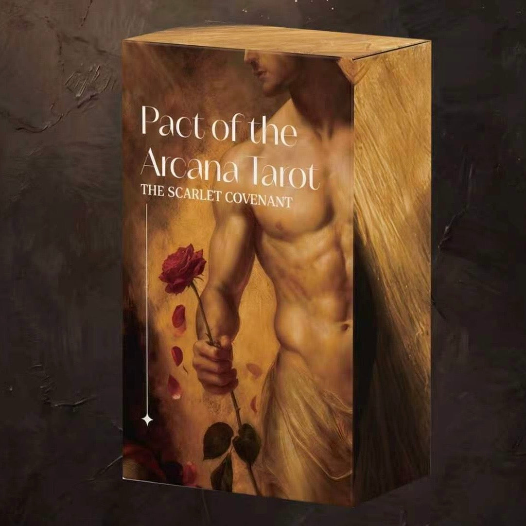 Pacte du Tarot Arcanes, jeu de romance sombre avec bords dorés rouges pour la réflexion des ombres