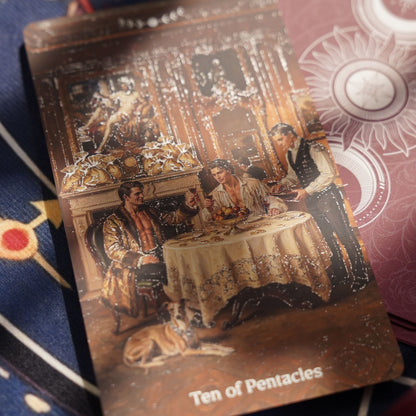 Pacte du Tarot Arcanes, jeu de romance sombre avec bords dorés rouges pour la réflexion des ombres
