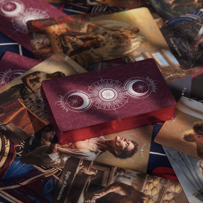 Pacte du Tarot Arcanes, jeu de romance sombre avec bords dorés rouges pour la réflexion des ombres