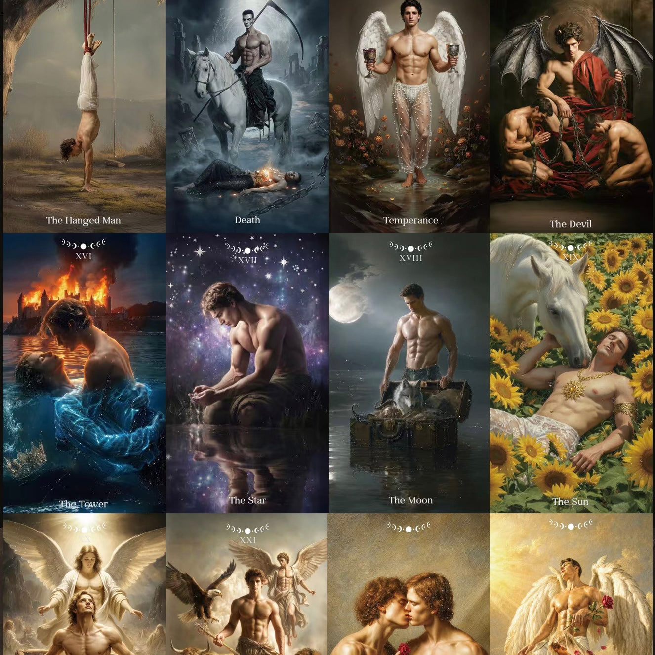 Pacte du Tarot Arcanes, jeu de romance sombre avec bords dorés rouges pour la réflexion des ombres