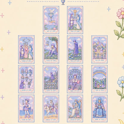 Pastel Pixel Tarot cross-stitch style tarot deck for gentle reflection and inner child care