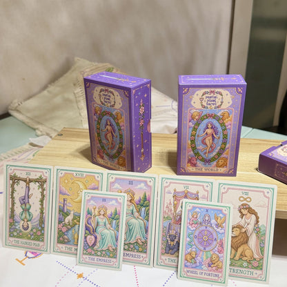 Pastel Pixel Tarot cross-stitch style tarot deck for gentle reflection and inner child care
