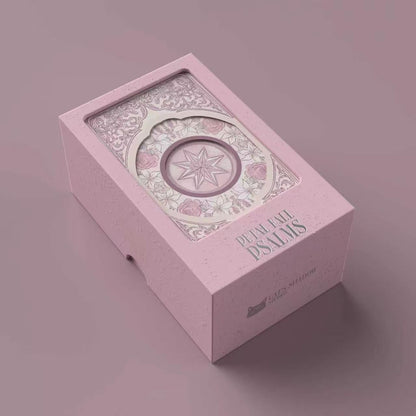 Petal Fall Psalms Tarot Deck floral boxes in pink and cream for reflective readings