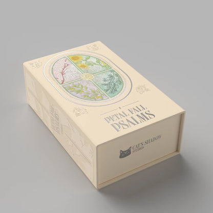 Petal Fall Psalms Tarot Deck floral boxes in pink and cream for reflective readings