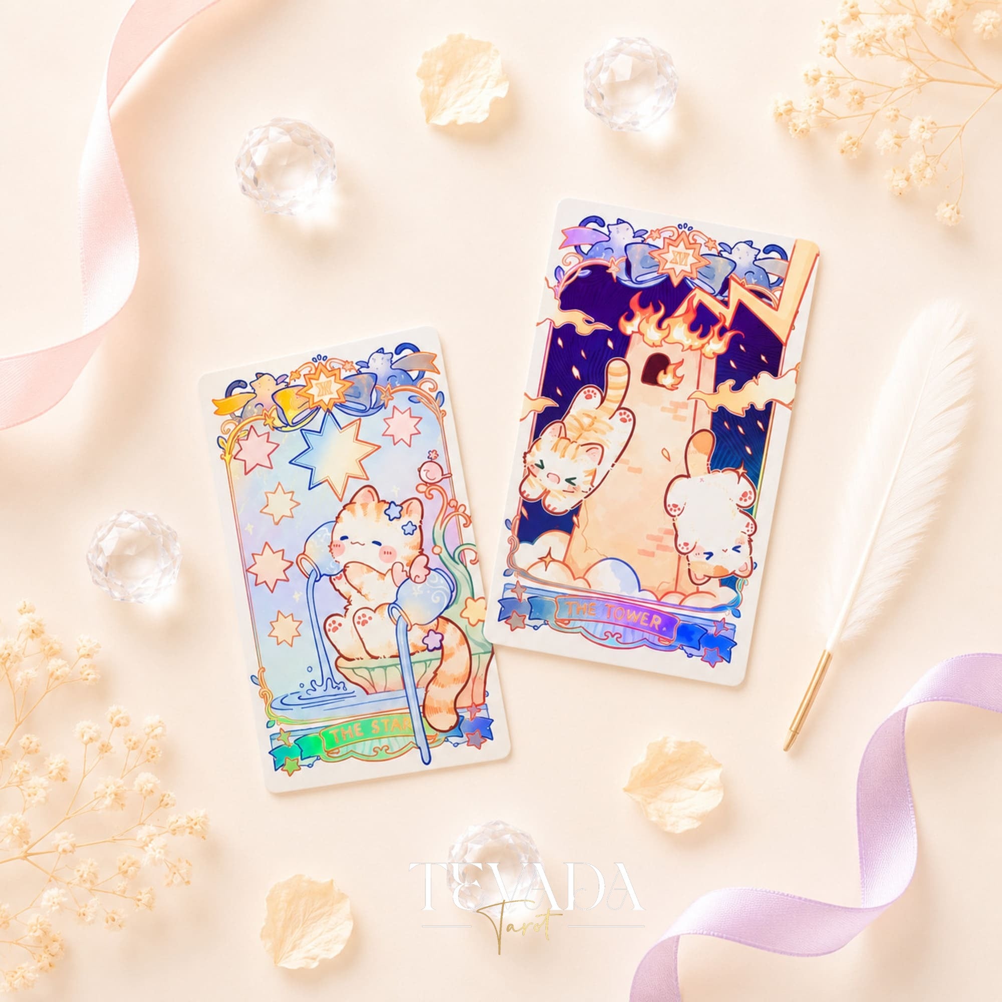 Jeu de tarot illustré fantaisiste Polly&