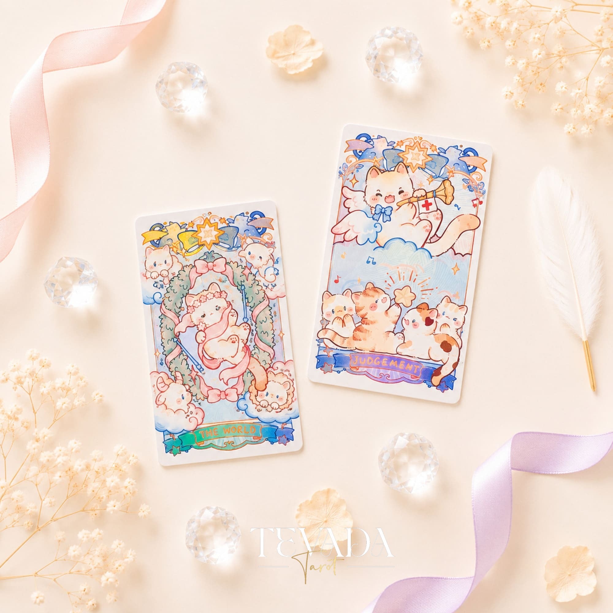 Jeu de tarot illustré fantaisiste Polly&