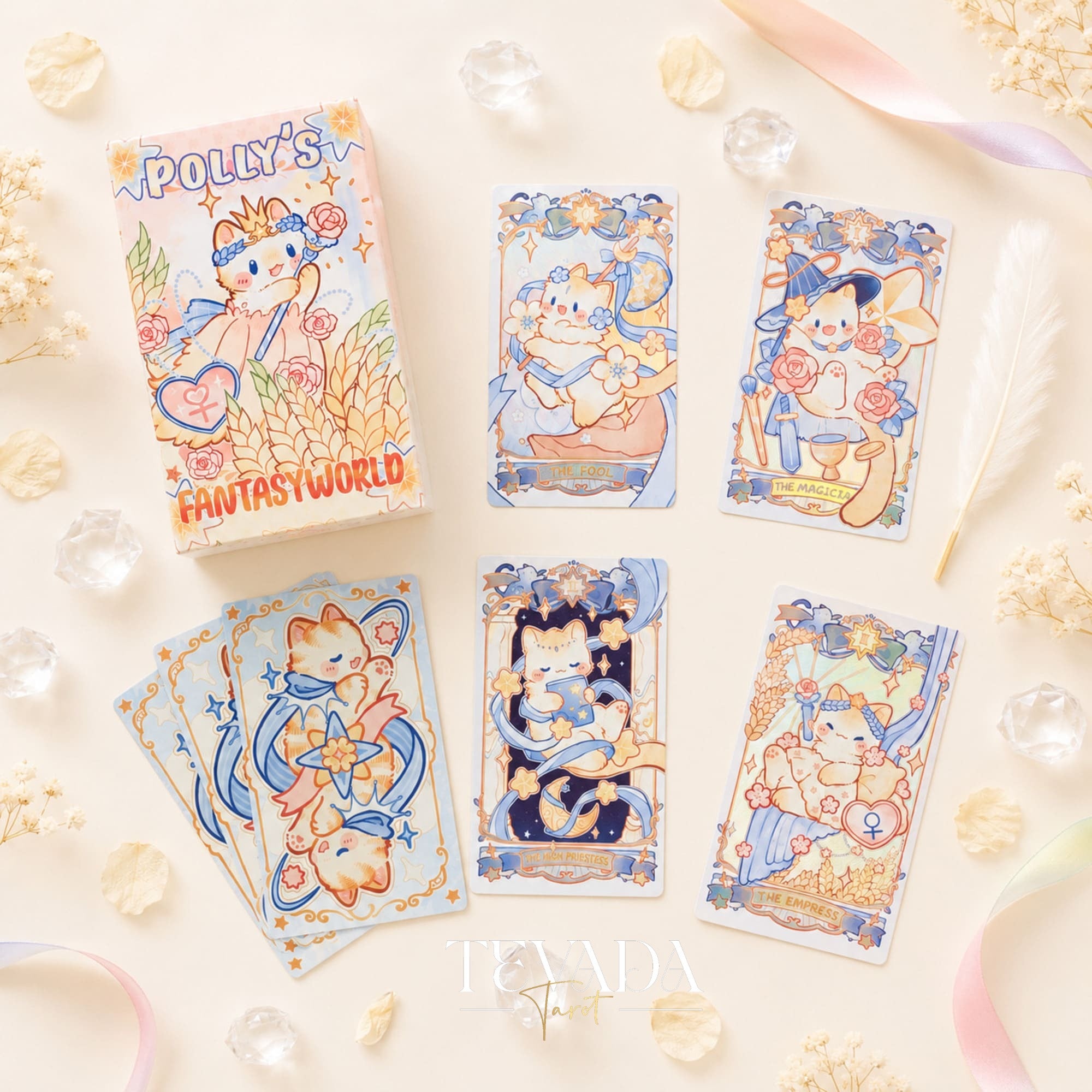 Jeu de tarot illustré fantaisiste Polly&