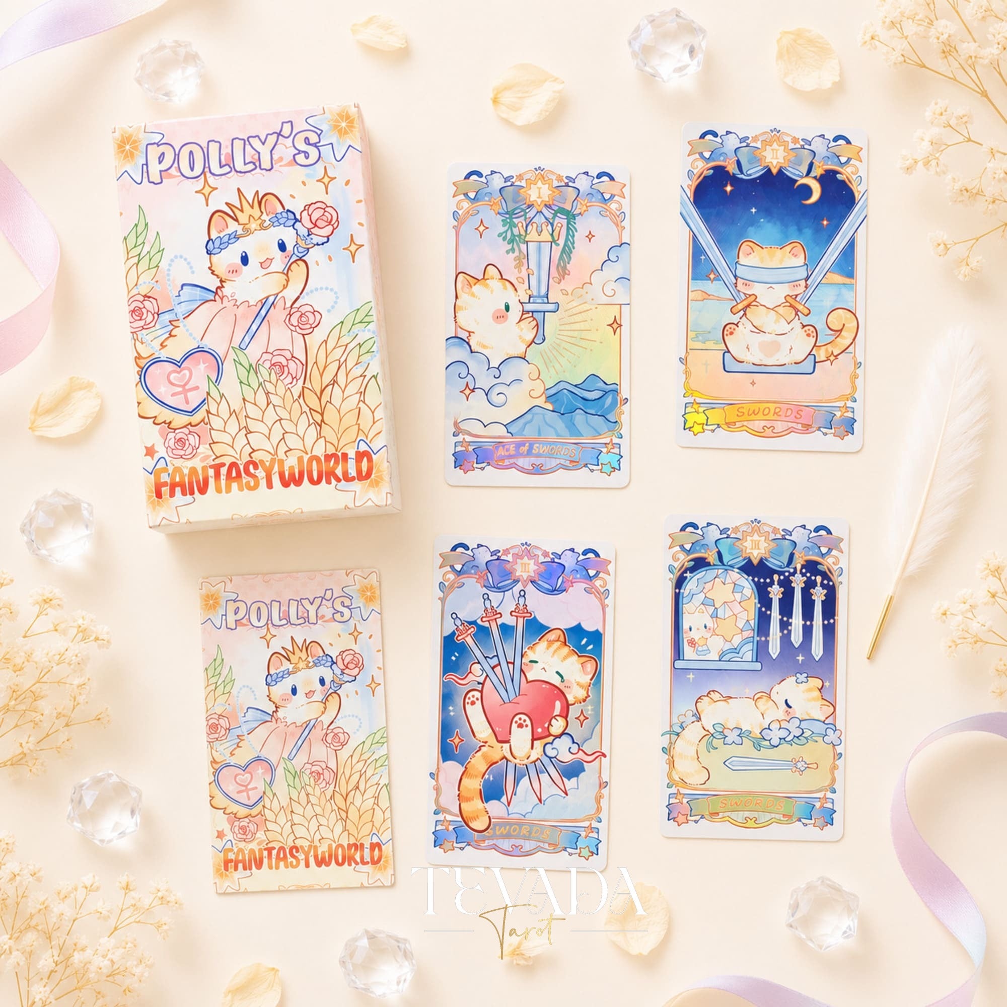 Jeu de tarot illustré fantaisiste Polly&