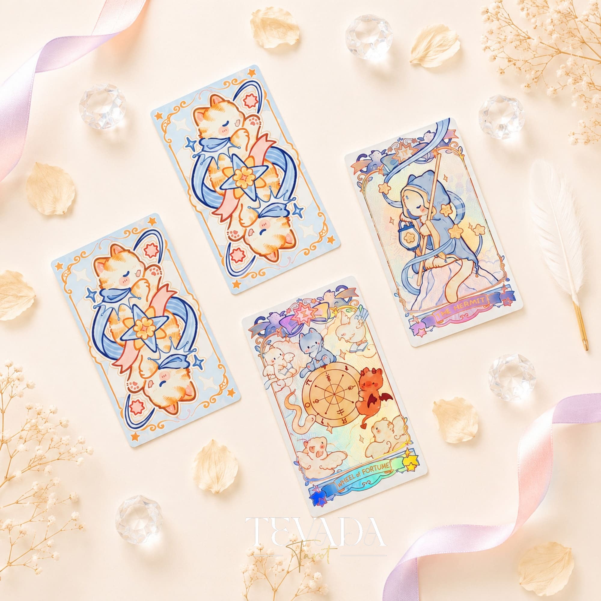 Jeu de tarot illustré fantaisiste Polly&