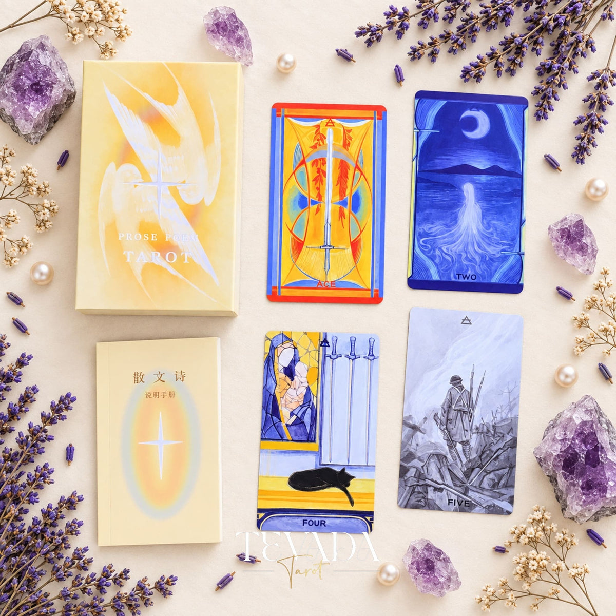 Prose Poem Tarot Deluxe warm oil-painted Indie Tarot Deck for poetic daily reflection