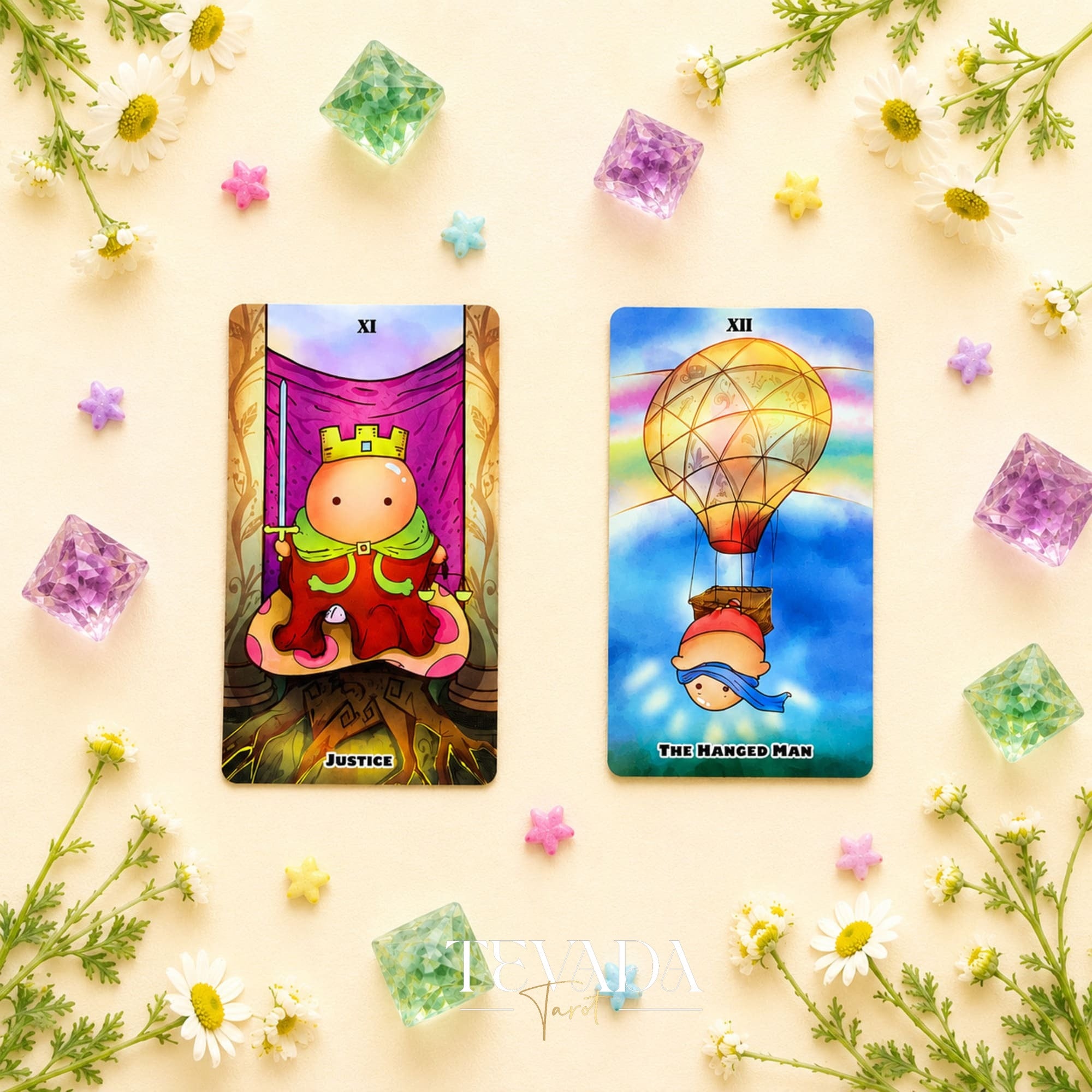 Pudding Tarot kawaii indie tarot deck 78 hand-drawn cards smooth matte finish rigid box for daily tarot reading