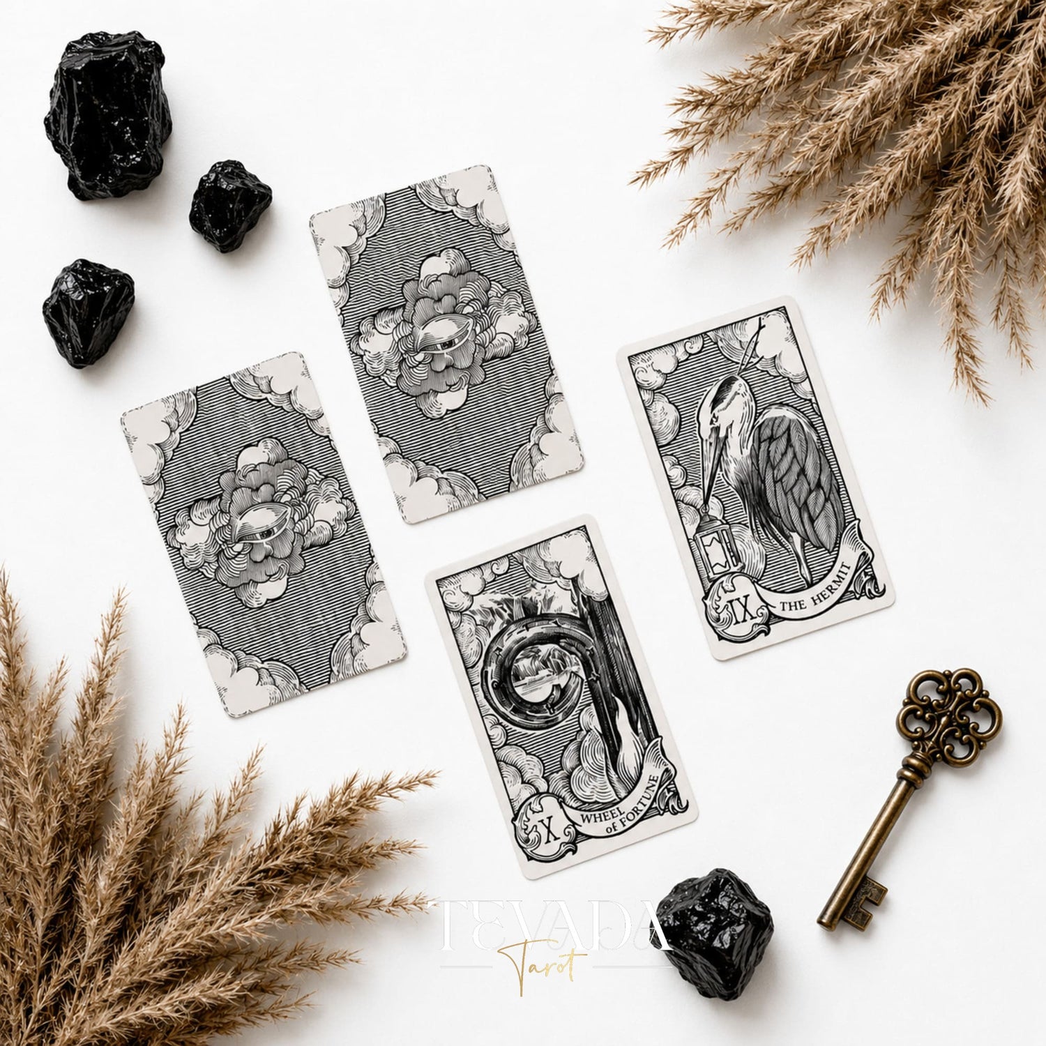 Quill and Ink Tarot vintage bird illustration deck for gentle Rider Waite-inspired readings.