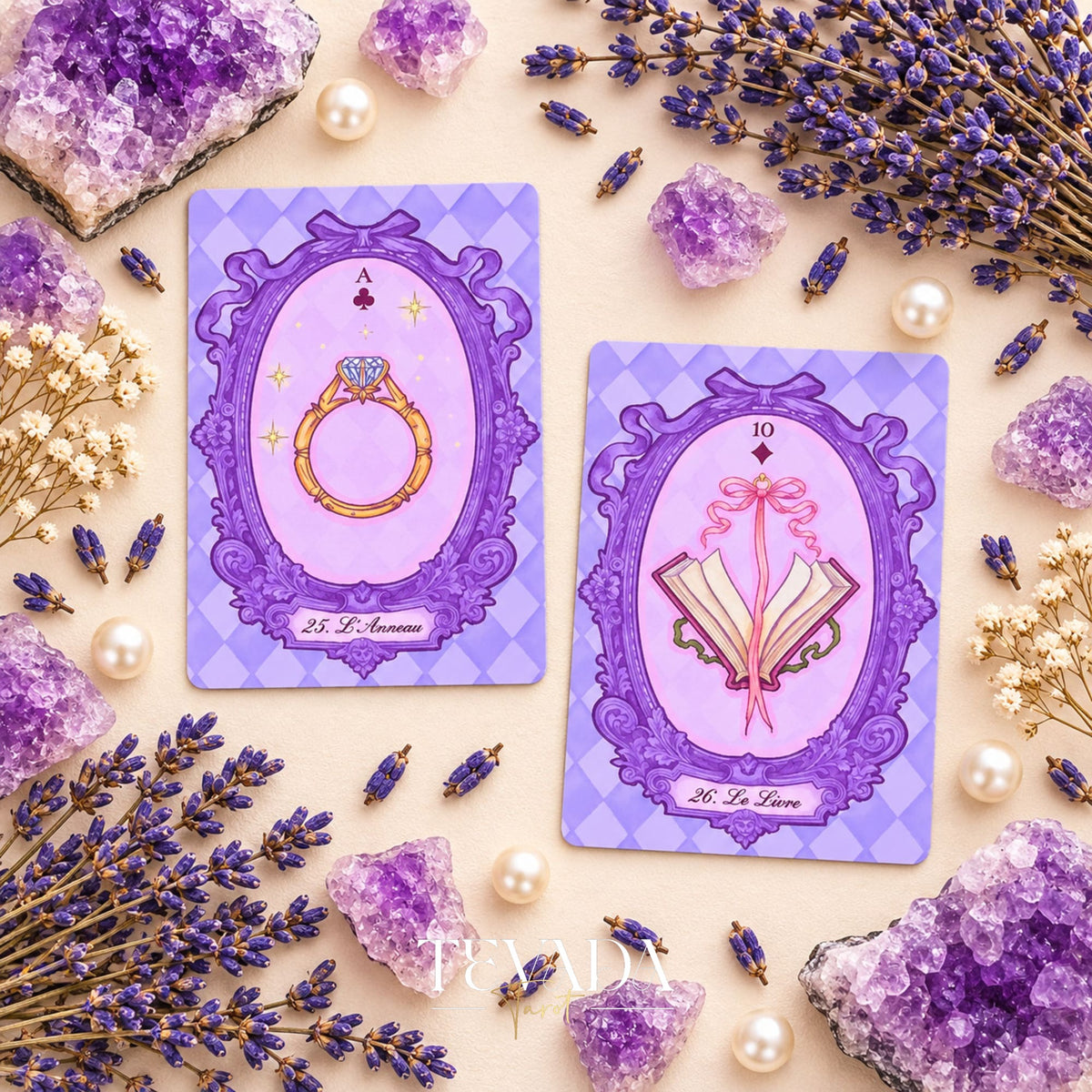 Rococó Lenormand Deck lavanda Cartas de oráculo barroco para una reflexión romántica y lecturas intuitivas