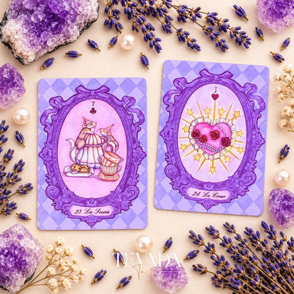 Rococó Lenormand Deck lavanda Cartas de oráculo barroco para una reflexión romántica y lecturas intuitivas