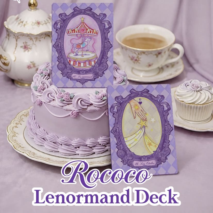 Rococo Lenormand Deck lavender Baroque oracle cards for romantic reflection and intuitive readings