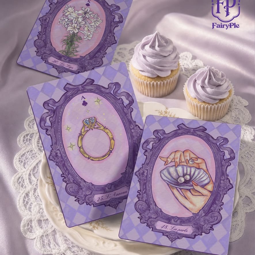 Rococo Lenormand Deck lavender Baroque oracle cards for romantic reflection and intuitive readings