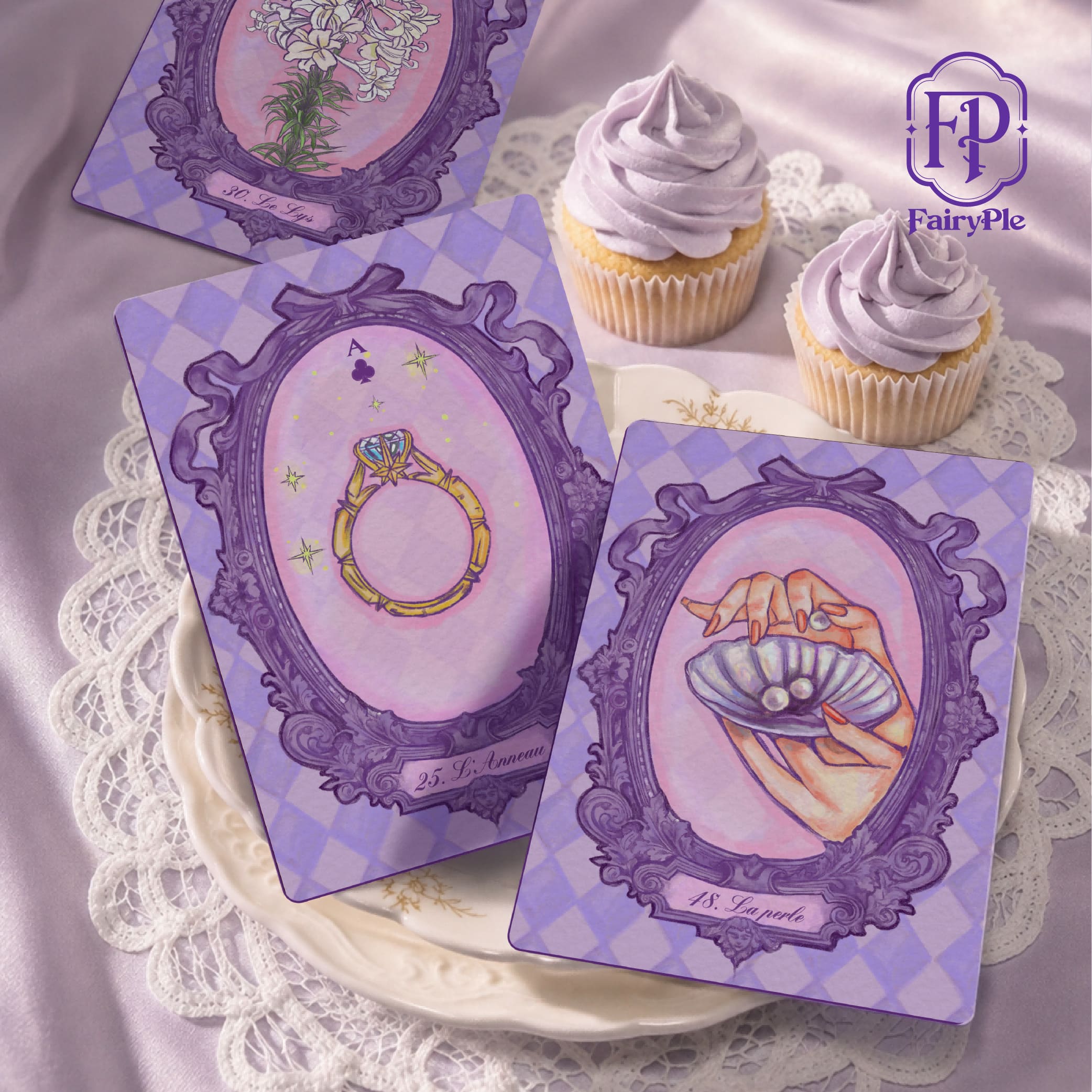 Rococo Lenormand Deck lavender Baroque oracle cards for romantic reflection and intuitive readings